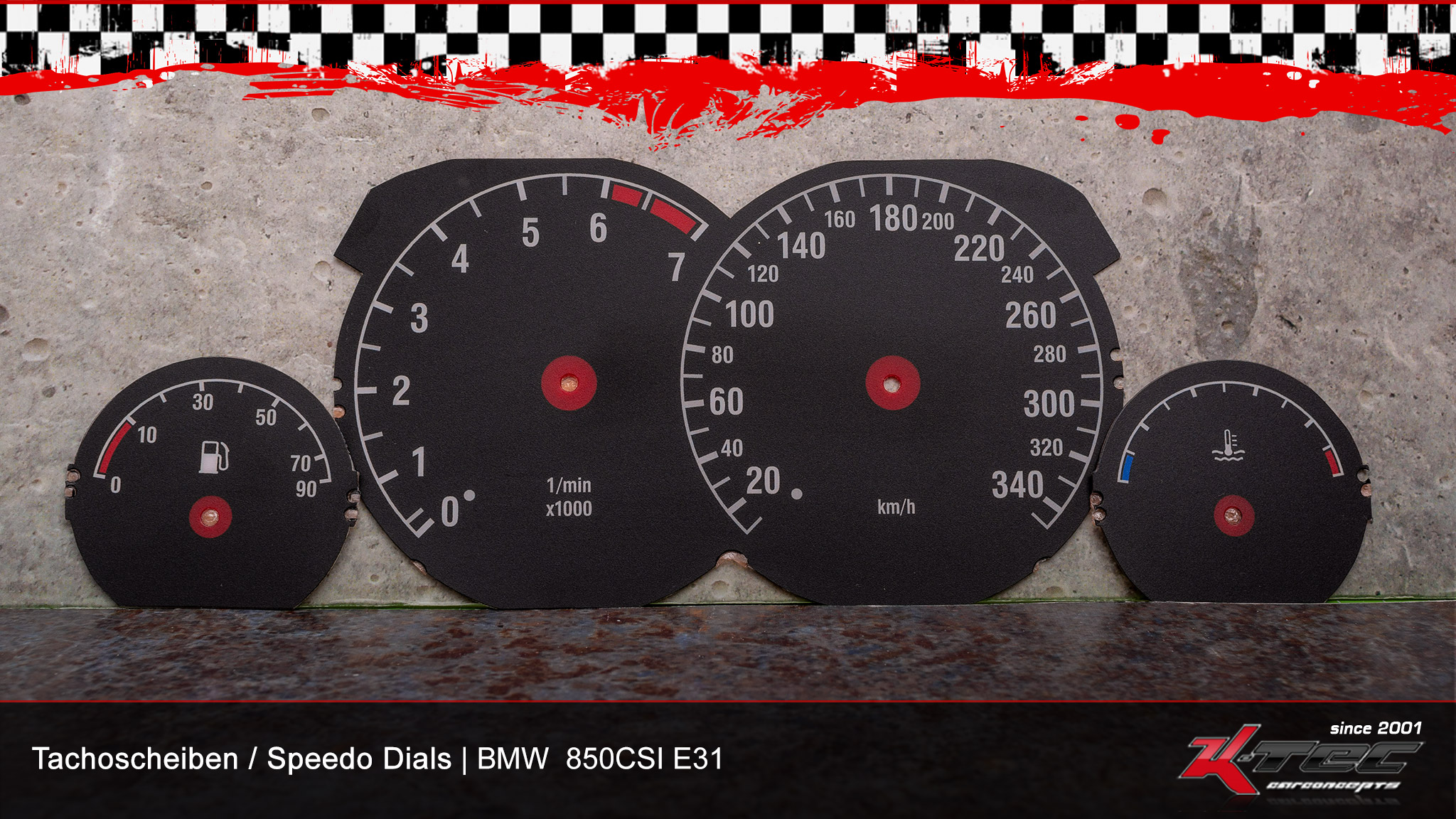 Bmw e31 850CSI 340kmh tachoscheiben   -  (Bmw)