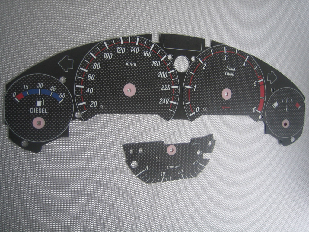 Bmw e36 d carbon   -  Tachoscheiben