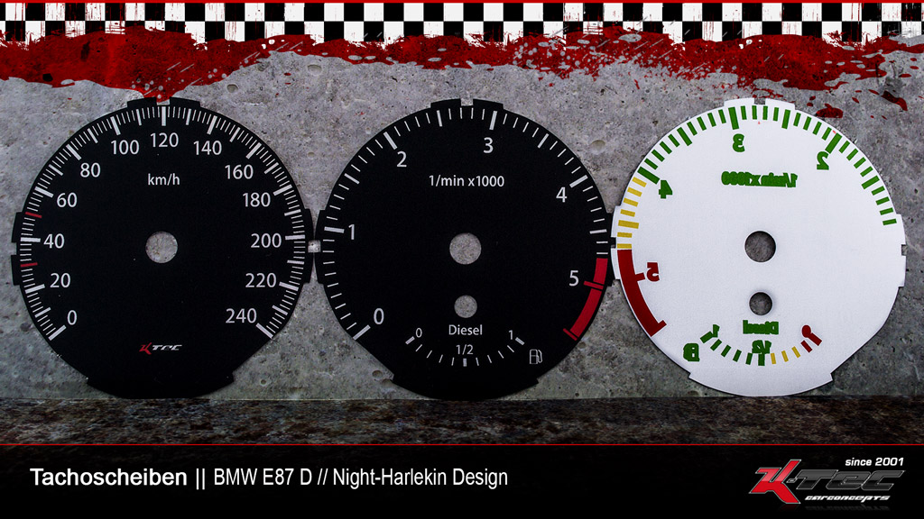 Bmw e87 118d night harlekin design tachoscheiben   -  (Bmw)